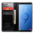 CASEME flip tok Samsung Galaxy S9+ Plus, Waxy Textured, fekete