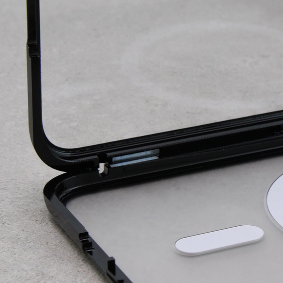 Magnetic Dual Glass MagSafe tok Samsung Galaxy S23, fekete