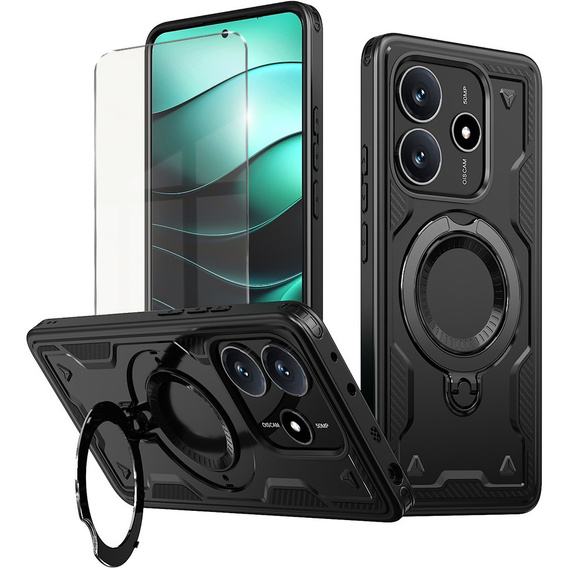 tok Xiaomi Redmi Note 14 5G, katonai MagSafe, fekete + 9H Glass