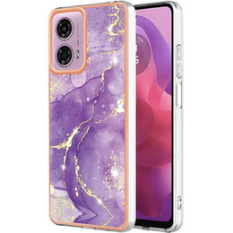 Védő tok Motorola Moto G24 / G24 Power / G04, Marble Slim Case, sötétlila