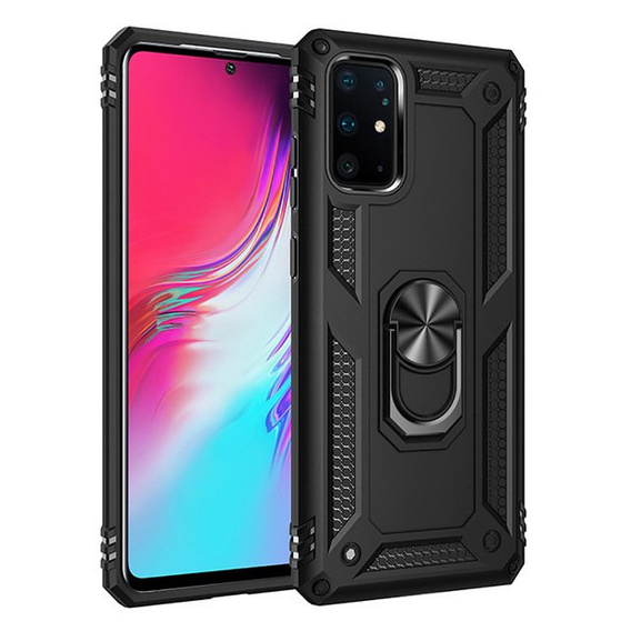 Páncélozott telefontok a Samsung Galaxy S10 Lite, Nox Case Ring, fekete