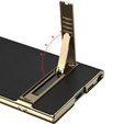 Tok Samsung Galaxy S24 Ultra készülékhez, Electro Frame bőr, állvánnyal, fekete