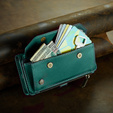 Tok CASEME Samsung Galaxy S24 FE, RFID Leather Wallet, vállpánttal, zöld