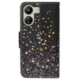 Pattintható tok a Xiaomi Redmi 13C / Poco C65, Wallet, Stars, fekete