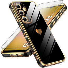 Tok Samsung Galaxy A26, Electro heart, fekete + üveg 9H