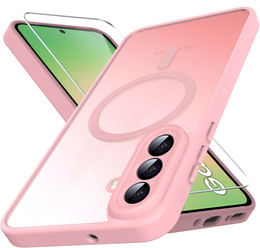 Tok Samsung Galaxy A56 5G-hoz, MagSafe, ERBORD Matt Case, rózsaszín + képernyőüveg