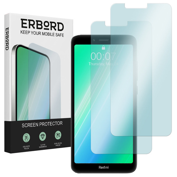 2x edzett üveg a Xiaomi Redmi 7A, ERBORD 9H Hard Glass a képernyőn