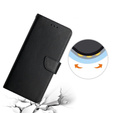 Pattintható tok a Samsung Galaxy A35 5G, Split Leather Wallet, fekete