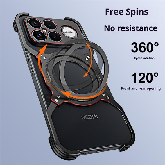 Fém tok mágnessel és állvánnyal a Xiaomi Poco F8 Ultra készülékhez