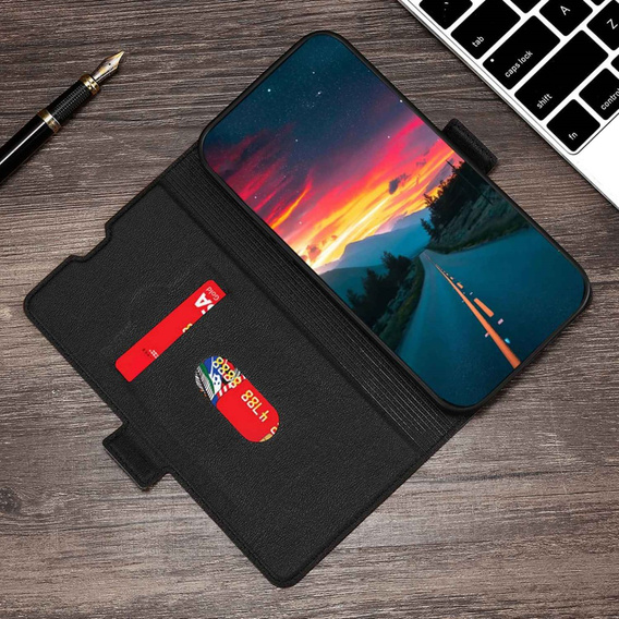 Pattintható tok a Motorola Edge 30 Neo 5G, Wallet Thin Magnet, fekete