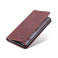 CASEME tok Samsung Galaxy S22 5G, Leather Wallet Case, piros
