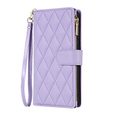 Flap tok Samsung Galaxy S25 Edge, Rhombus Crossbody Leather, lila