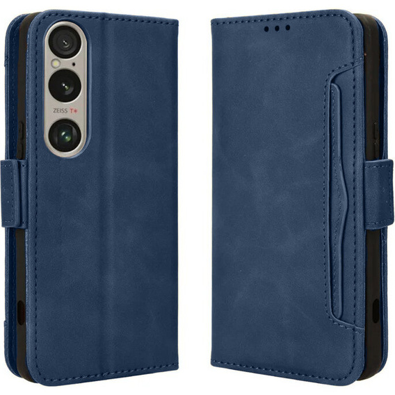 Pattintható tok a Sony Xperia 1 VI, Card Slot, sötétkék