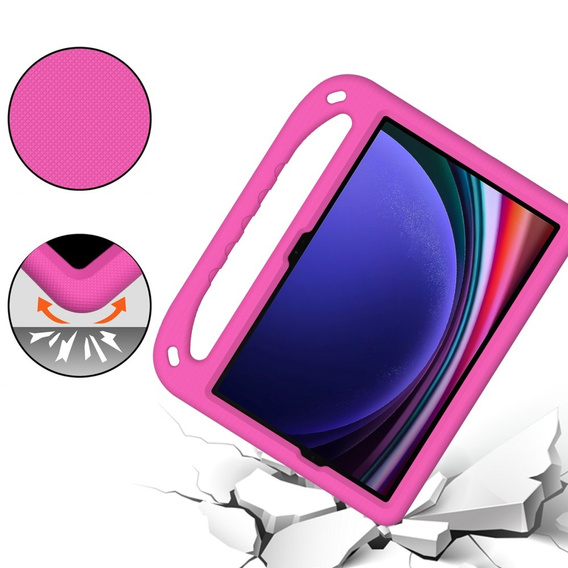 Gyermek tok Samsung Galaxy Tab S10 Lite / S10 FE / S9 FE, fogantyúval, rózsaszín