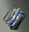 Páncélozott tok iPhone 16 készülékhez, Dexnor CamProtect MagSafe, fekete (Két keret)