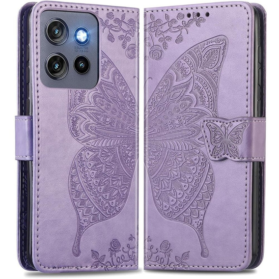 Pattintható tok a Motorola Edge 50 Neo / Motorola ThinkPhone 25, Butterfly, lila