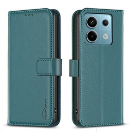 Pattintható tok a Xiaomi Redmi Note 13 Pro 4G / Xiaomi Redmi Note 14S / Xiaomi Poco M6 Pro 4G, BINFEN Wallet, zöld