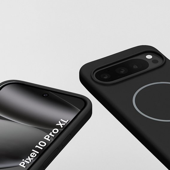 Szilikon tok a Google Pixel 10 Pro XL-hez, MagSafe-hoz, fekete
