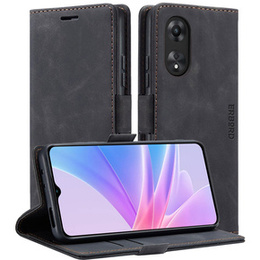 Telefontok a Oppo A78 5G, ERBORD Vintage, pénztárca patenttal, fekete