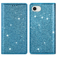 A flip tok iPhone 16E, Card Slot Glittery, kék