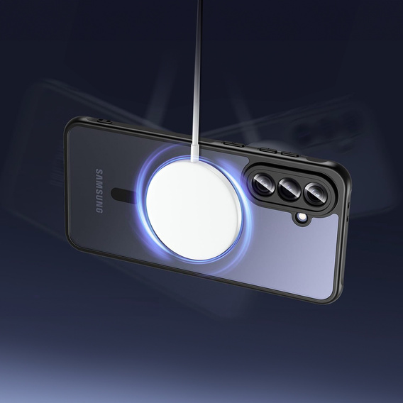 Tok Samsung Galaxy S24-hoz, MagSafe, ERBORD Matt Case, fekete + képernyőüveg