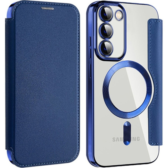Pattintható tok a Samsung Galaxy S23, Wallet, MagSafe, sötétkék