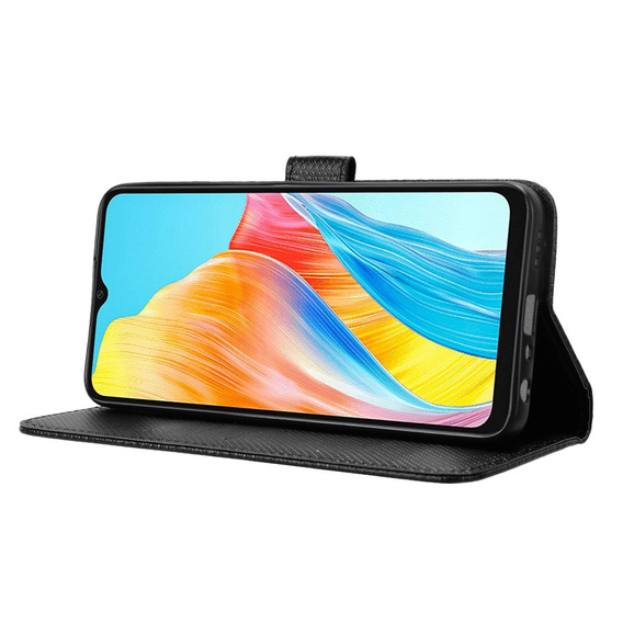 Pattintható tok a Oppo A38 4G / Oppo A18 4G, Wallet Smart Magnet, fekete