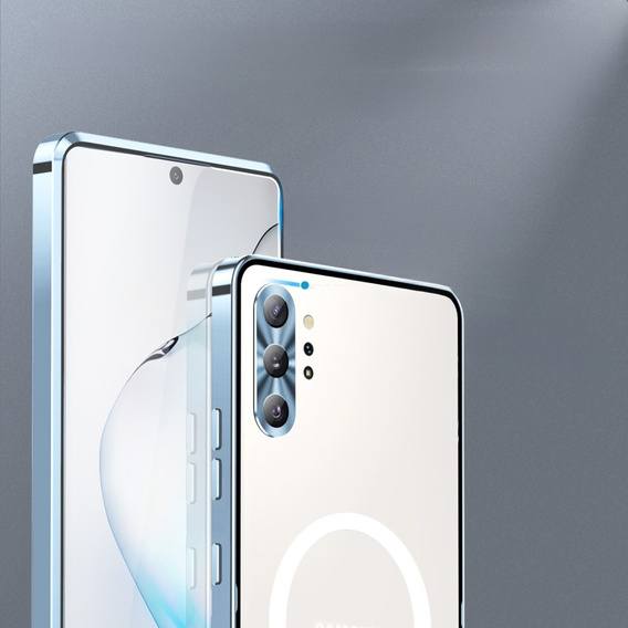 Kameravédő tok Samsung Galaxy Note 10+ Plus, CamShield MagSafe, átlátszó / kék