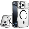Tok iPhone 17 Pro Max készülékhez, MagSafe, állvánnyal, átlátszó, fekete betétekkel