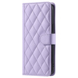 Flap tok Samsung Galaxy S25 FE, Rhombus Crossbody Leather, lila