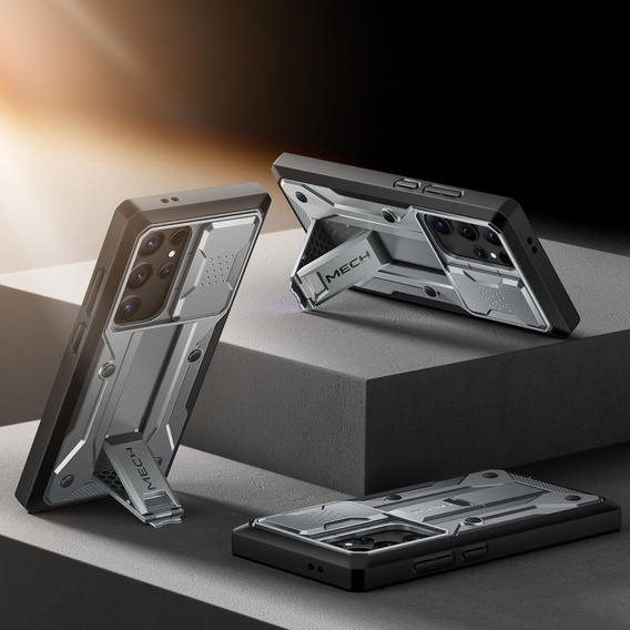 Tok Samsung Galaxy S24 Ultra, Tongate MECH sorozatú klipsz, szürke
