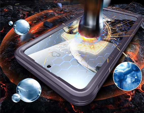 Tok Samsung Galaxy S25 FE-hoz, Shockproof, üveggel, MagSafe-hoz, lila