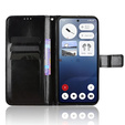 Pattintható tok a Nothing Phone 3 5G, Crazy Horse Wallet, fekete