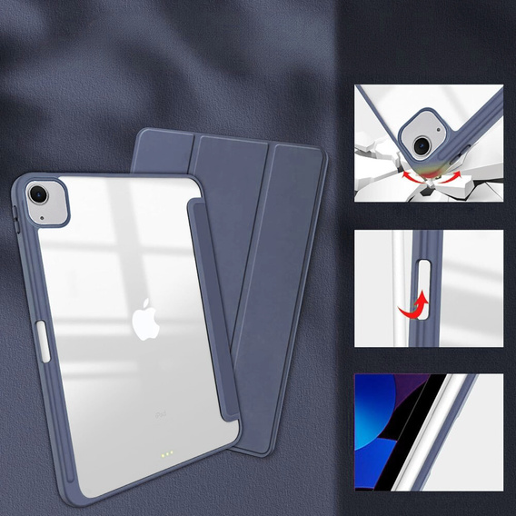 Tok iPad Air 13" 2025/2024 (7/6 gen.), Smartcase Hybrid, tolltartó résszel, lila