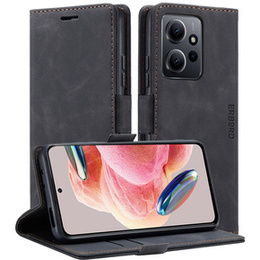 Telefontok a Xiaomi Redmi Note 12 5G / Poco X5 5G, ERBORD Vintage, pénztárca patenttal, fekete