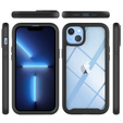 Tok iPhone 14 készülékhez, Shockproof, fóliával, fekete