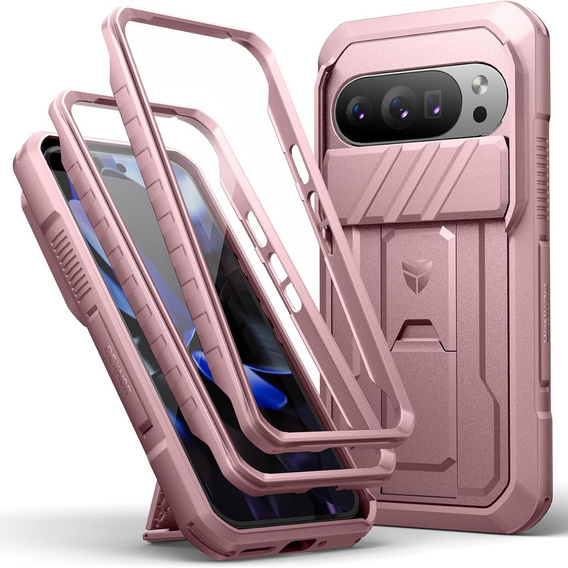 Páncélozott Dexnor tok kamera nyílással és állvánnyal a Google Pixel 10 / Pixel 10 Pro számára