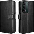 Pattintható tok a Realme C71, Crazy Horse Wallet, fekete