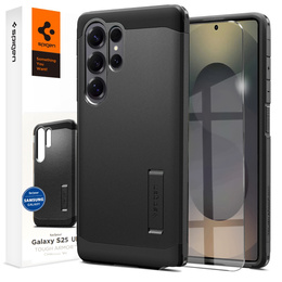 Spigen tok Samsung Galaxy S25 Ultra készülékhez, Tough Armor Mag Mag MagSafe, fekete + 9H edzett üveg