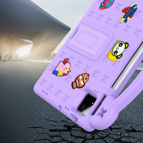 Gyermek tok Xiaomi Pad 7 / 7 Pro, Cute Patterns, állvánnyal, lila