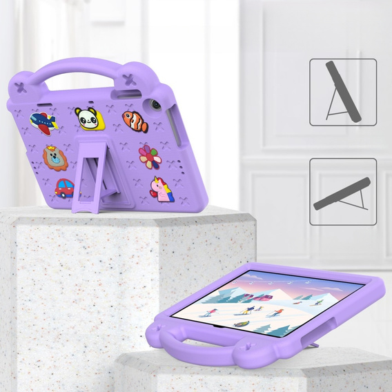 Gyermek tok Lenovo Tab M10 10.1 Gen 3 TB-328FU/TB-328XU, Cute Patterns, állvánnyal, lila