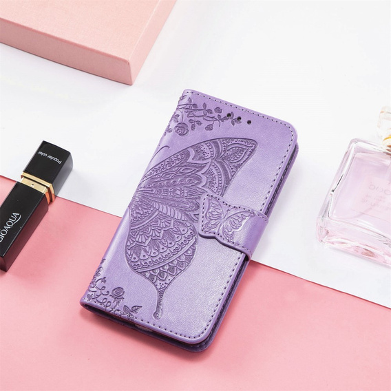 Pattintható tok a Xiaomi Redmi Note 14 4G, Butterfly, lila