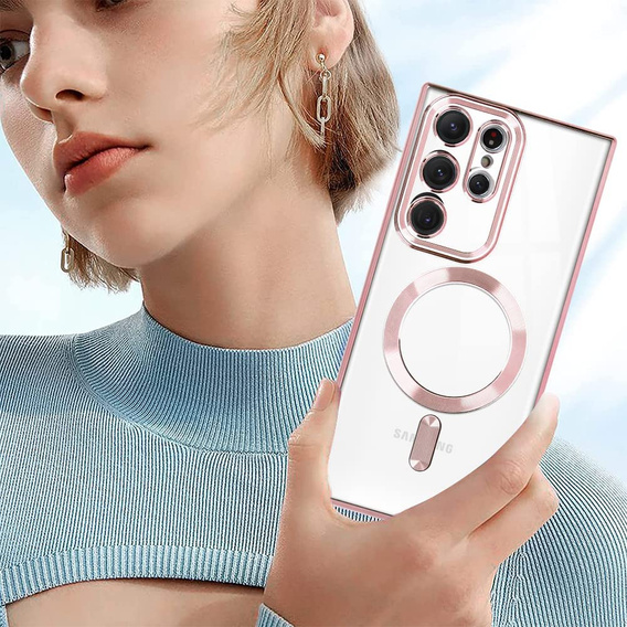Telefontok a Samsung Galaxy S22 Ultra, MagSafe Hybrid, rózsaszín rose gold