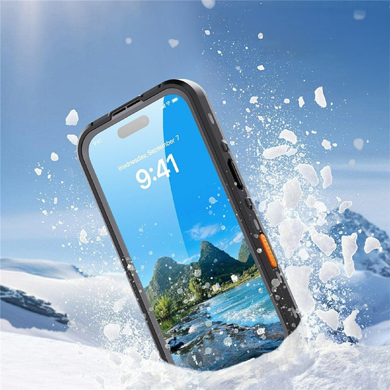 Tok iPhone 17 Pro készülékhez, vízálló IP68, SHELLBOX MagSafe, fekete