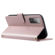 Flap tok Samsung Galaxy S20 FE, Rhombus Crossbody Leather, rózsaszín rose gold
