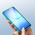 Tok Samsung Galaxy A17 5G, mágneses dupla üveg, átlátszó, kék oldallal