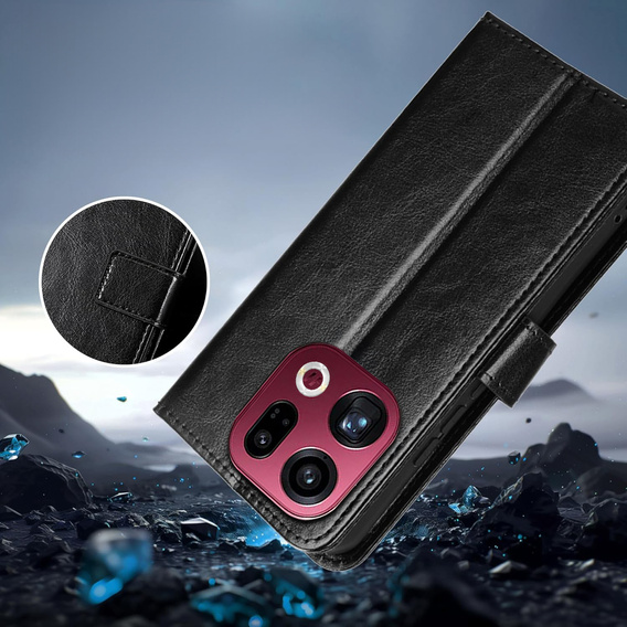 Crazy Horse pénztárca flip tok Oppo Find X9 készülékhez