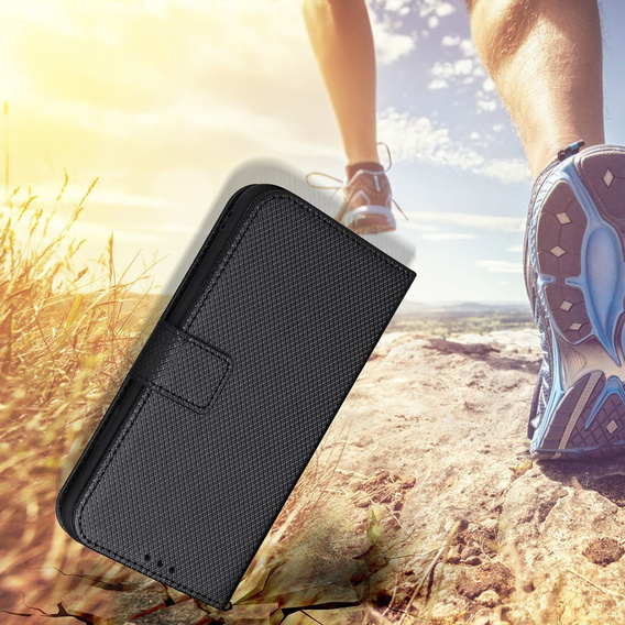 Pattintható tok a Samsung Galaxy M15 5G, Wallet Smart Magnet, fekete