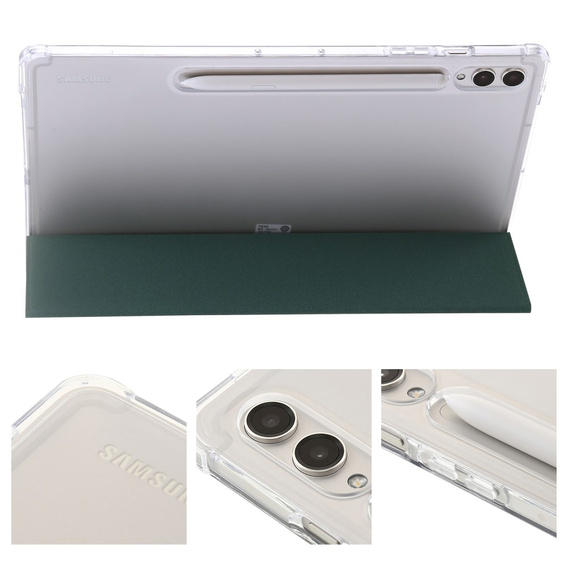 Tok Samsung Galaxy Tab S9 Ultra, Smartcase Hybrid, tolltartó résszel, sötétzöld