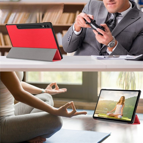 Tok Samsung Galaxy Tab S9 Plus, Smartcase tolltartóval, piros